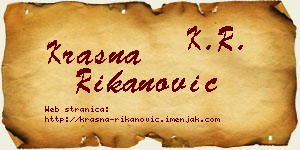 Krasna Rikanović vizit kartica